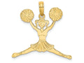 FJC Finejewelers 14k Yellow Gold Cheerleader Jumping with Pom-poms Charm