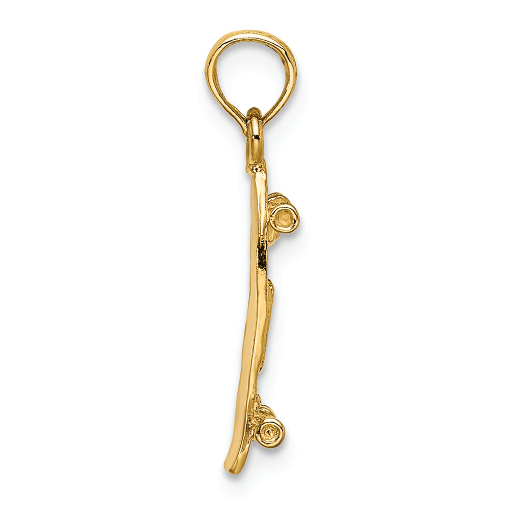 FJC Finejewelers 14k Yellow Gold 3d Skate Board Charm