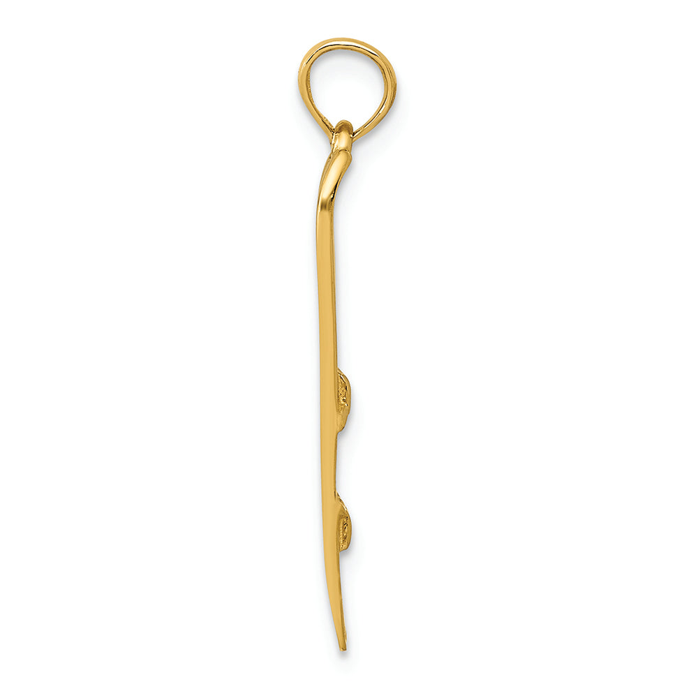 FJC Finejewelers 14k Yellow Gold 3d Snow Skis Charm