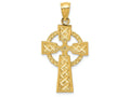FJC Finejewelers 14k Yellow Gold Bright Cut Celtic Cross Charm