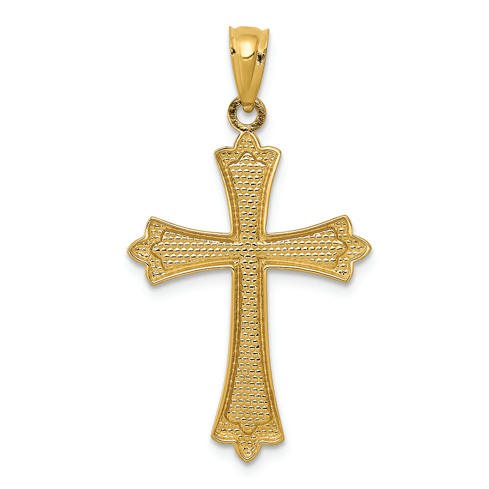 FJC Finejewelers 14k Yellow Gold Budded Cross Charm