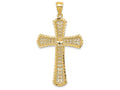 FJC Finejewelers 14k Yellow Gold Bright Cut Filigree Cross Charm