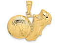 FJC Finejewelers 14k Yellow Gold Soccer Shoe Kicking Ball Charm