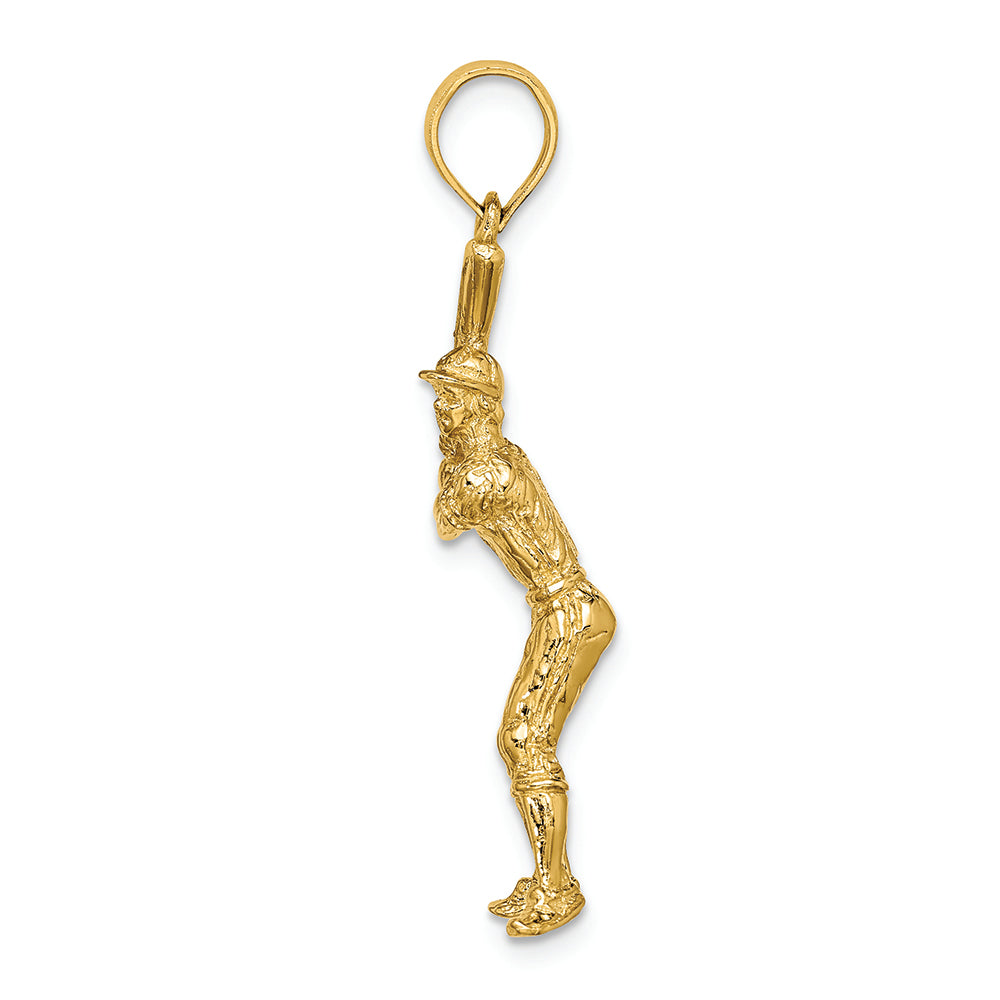 FJC Finejewelers 14k Yellow Gold 3d Baseball Player with Bat P Charm