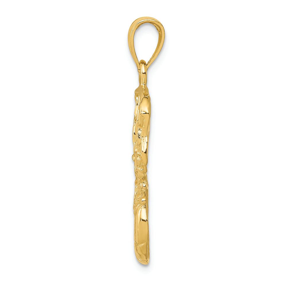FJC Finejewelers 14k Yellow Gold Swoosh Basketball And Net Charm