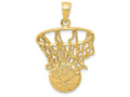 FJC Finejewelers 14k Yellow Gold Swoosh Basketball And Net Charm