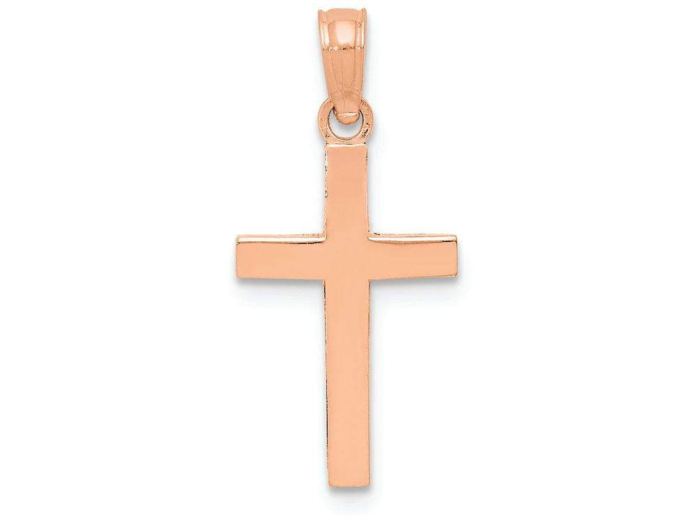 FJC Finejewelers 14k Rose Gold Beveled Cross with Square Tips Charm