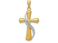 FJC Finejewelers 14k Two-tone Gold Polished Cross Charm