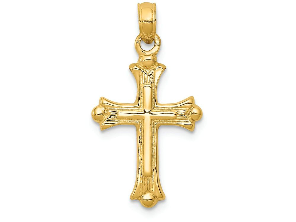 FJC Finejewelers 14k Yellow Gold Budded Cross Charm