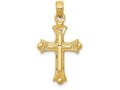 FJC Finejewelers 14k Yellow Gold Budded Cross Charm