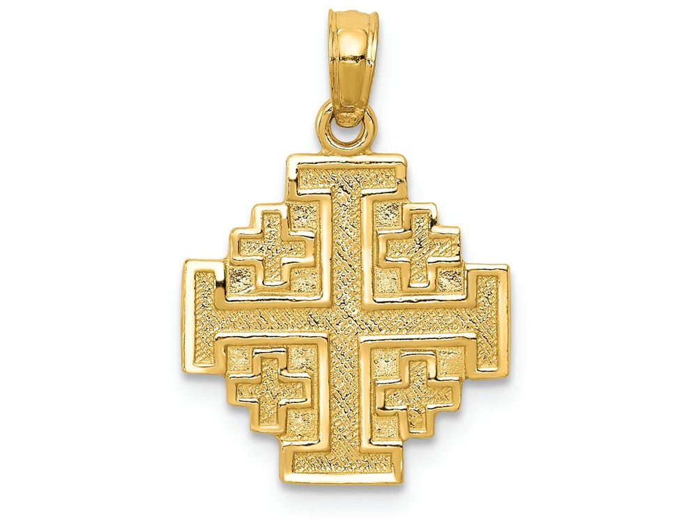 FJC Finejewelers 14k Yellow Gold Jerusalem Cross Charm