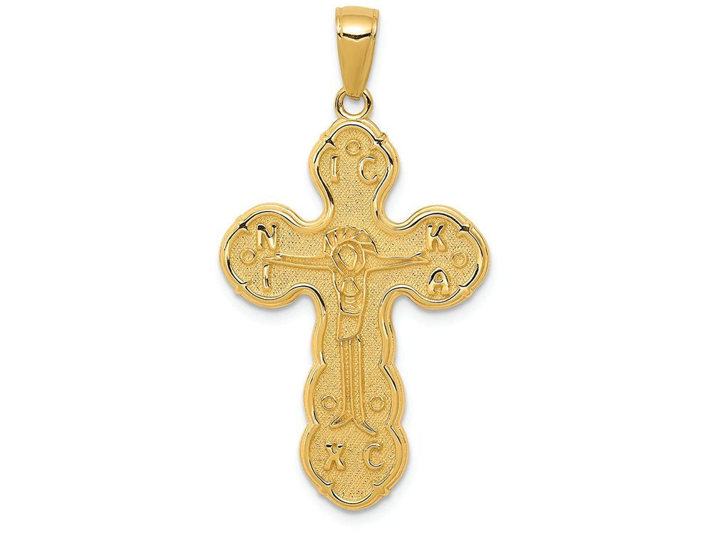 FJC Finejewelers 14k Yellow Gold Satin Crucifix Charm