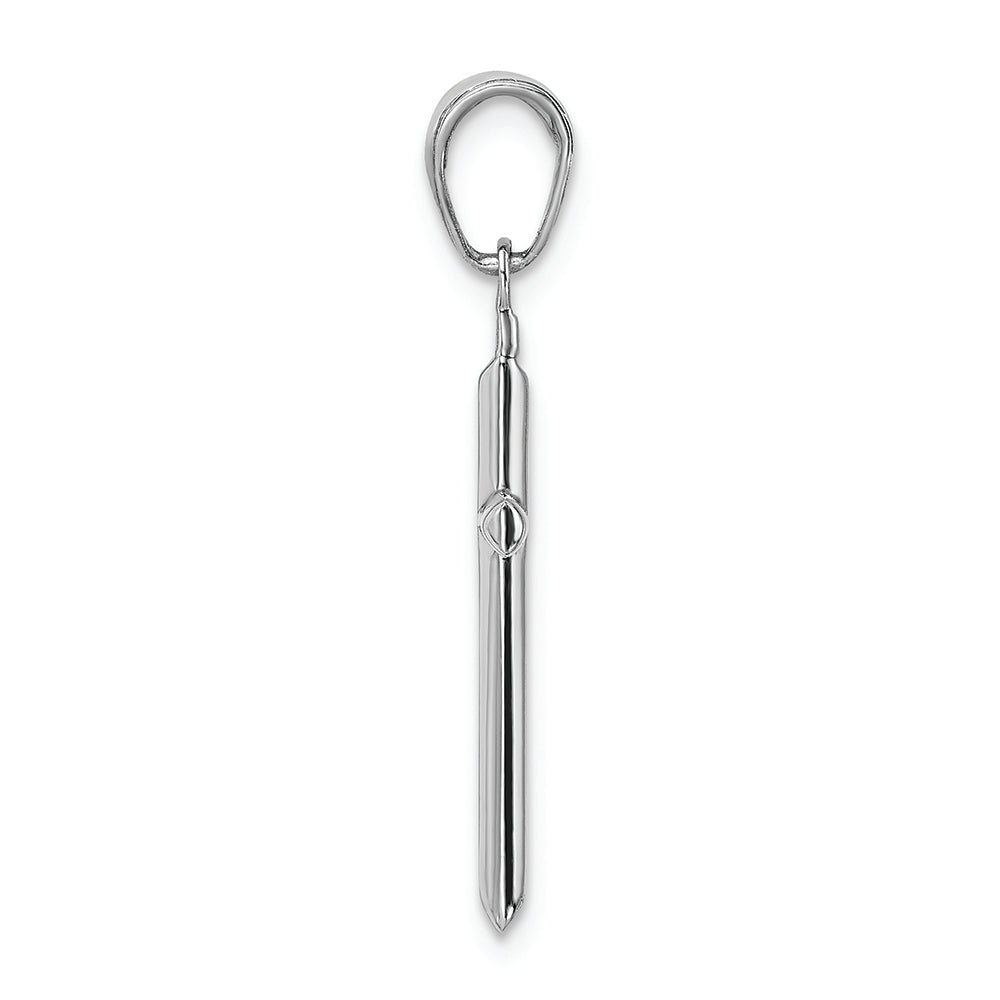 FJC Finejewelers 14k White Gold 3d Beveled Stick Cross Charm