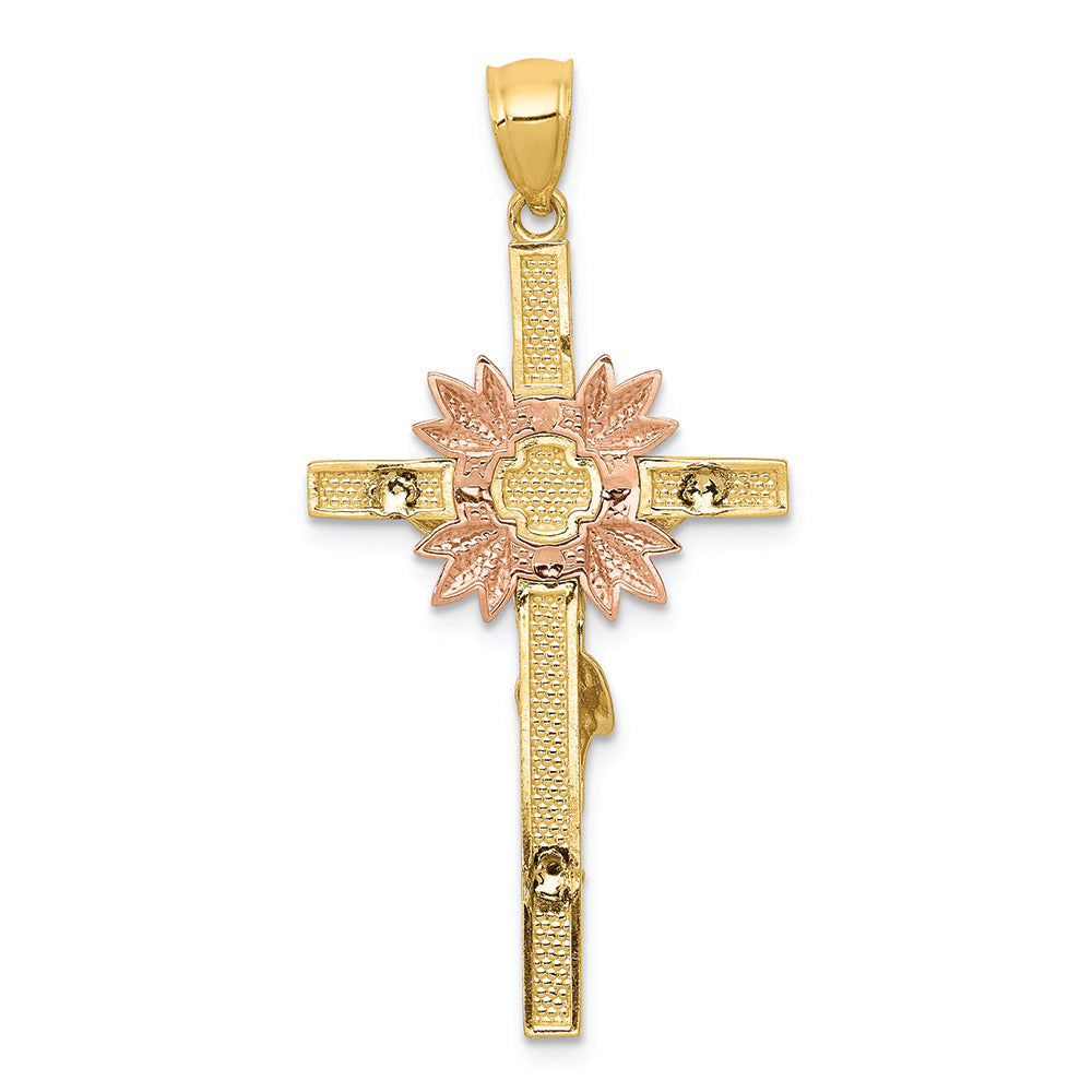 FJC Finejewelers 14 Kt Tri Color Gold Crucifix Charm