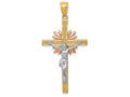 FJC Finejewelers 14 Kt Tri Color Gold Crucifix Charm