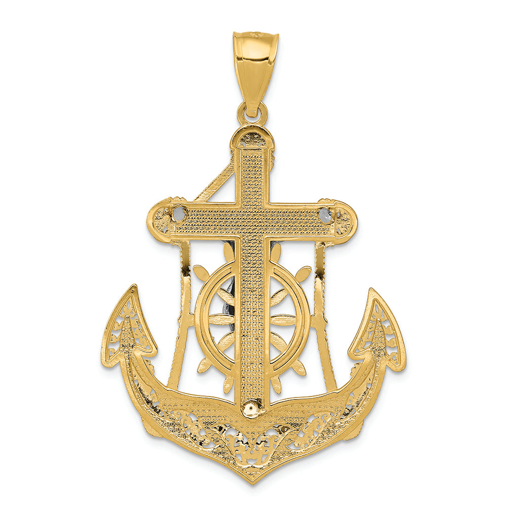 FJC Finejewelers 14k Two-tone Gold Mariner's Cross Charm