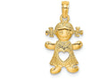 FJC Finejewelers 14k Yellow Gold Playful Girl with Cut Out Heart Charm
