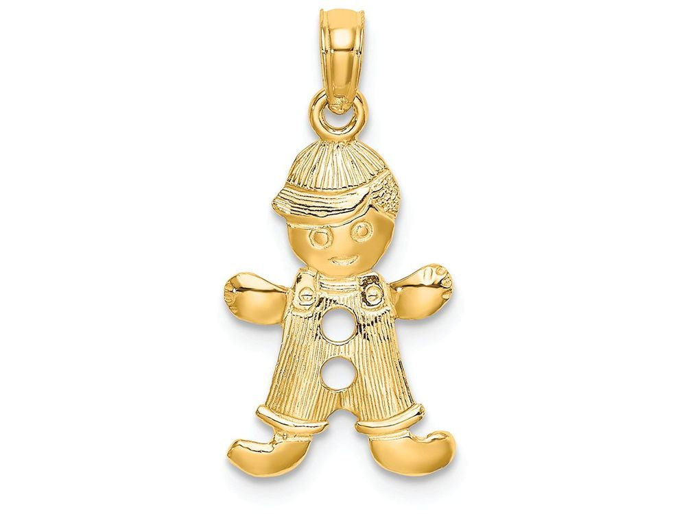 FJC Finejewelers 14k Yellow Gold Playful Boy with Cut Out Buttons Charm