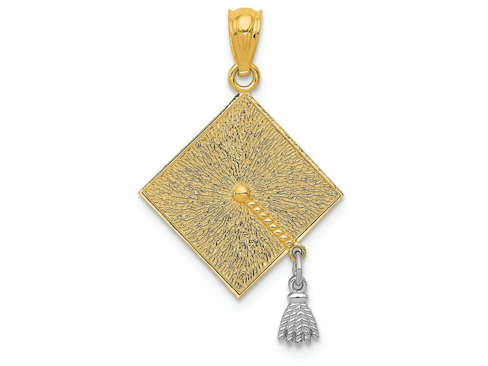 FJC Finejewelers 14k Two-tone Gold 3d Graduation Cap with Moveable Tassel Charm