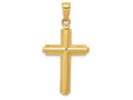 FJC Finejewelers 14k Yellow Gold Cross with Striped Border Charm