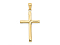 FJC Finejewelers 14k Yellow Gold Satin Finish Accent Stick Cross Charm