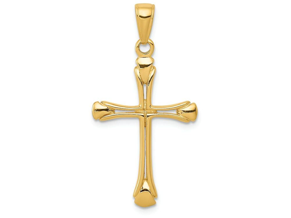 FJC Finejewelers 14k Yellow Gold Cross with Triangle Tips Charm