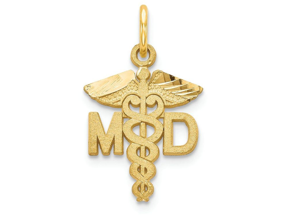 FJC Finejewelers 14k Yellow Gold M.d. Caduceus Charm