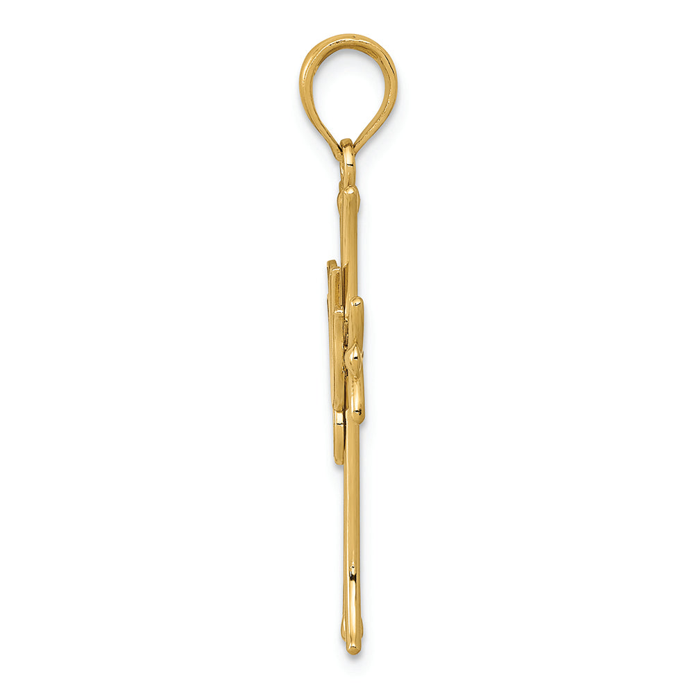 FJC Finejewelers 14k Yellow Gold Dove On Cross Charm