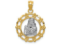 FJC Finejewelers 14k Yellow Gold with with Rhodium Mother Holding Baby Charm