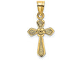FJC Finejewelers 14k Yellow Gold Small Cross with Flower Charm