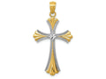 FJC Finejewelers 14k Yellow Gold Bright Cut with Rhodium Cross Charm