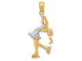 FJC Finejewelers 14k Yellow Gold with Rhodium Plated Ice Skater Charm