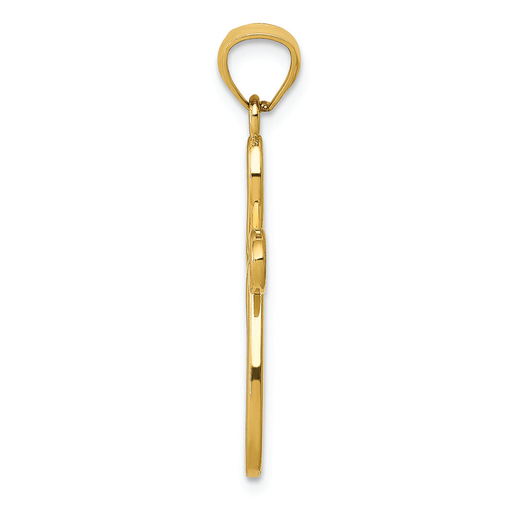 FJC Finejewelers 14k Yellow Gold Ribbon Cross Charm
