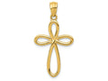 FJC Finejewelers 14k Yellow Gold Ribbon Cross Charm
