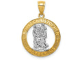 FJC Finejewelers 14k Yellow Gold with Rhodium Plated St Christopher Charm