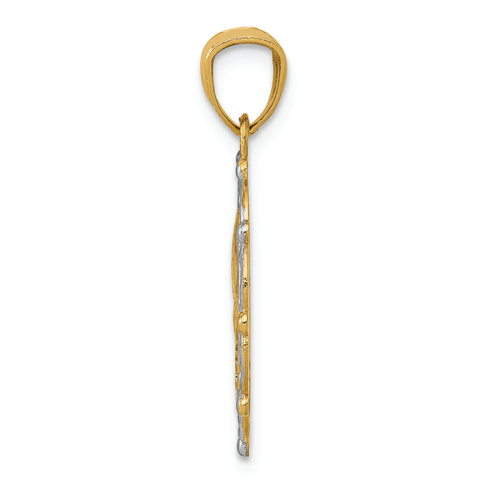 FJC Finejewelers 14k Yellow Gold with Rhodium Plated Baptism Charm