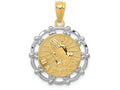 FJC Finejewelers 14k Yellow Gold with Rhodium Plated Baptism Charm