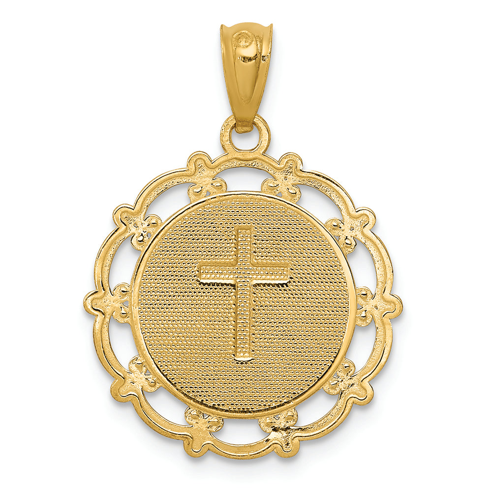 FJC Finejewelers 14k Yellow Gold with Rhodium Plated Baptism Charm