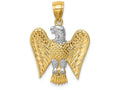 FJC Finejewelers 14k Yellow Gold White with Rhodium Eagle Charm