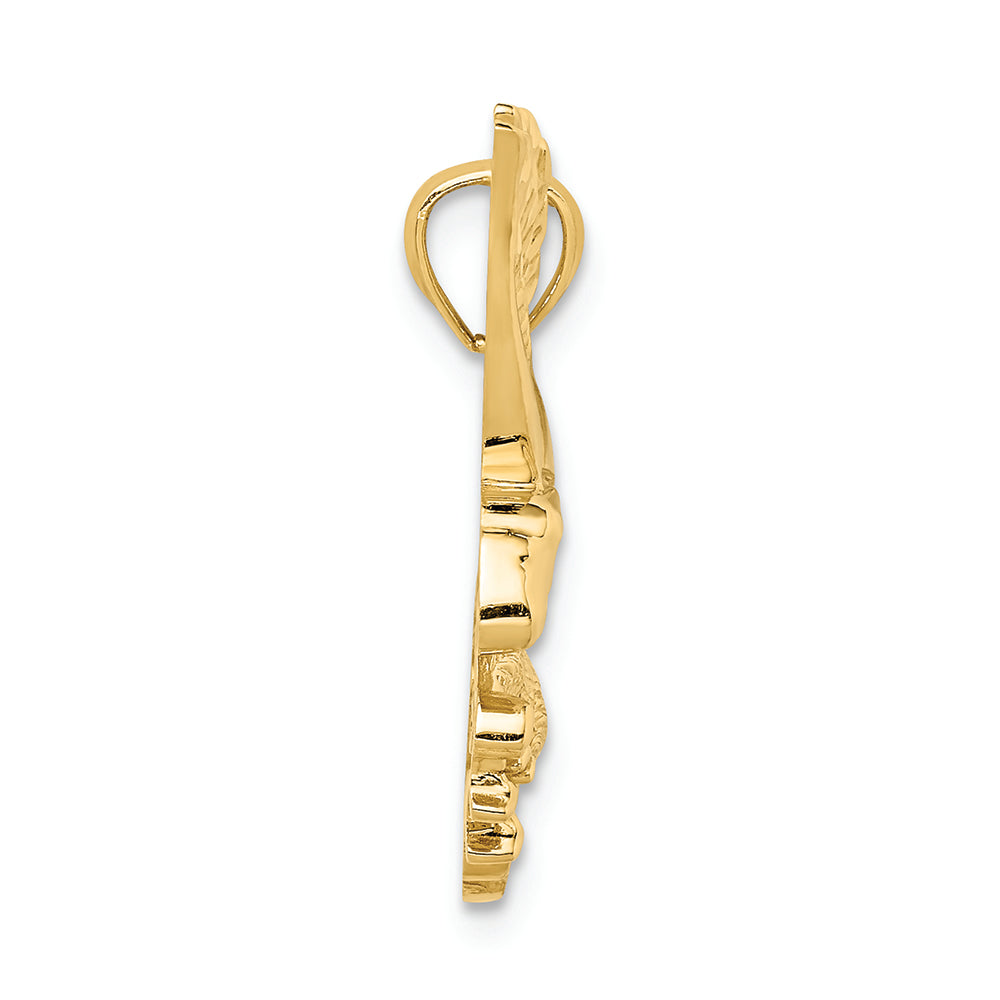 FJC Finejewelers 14k Yellow Gold Bright Cut Eagle Charm