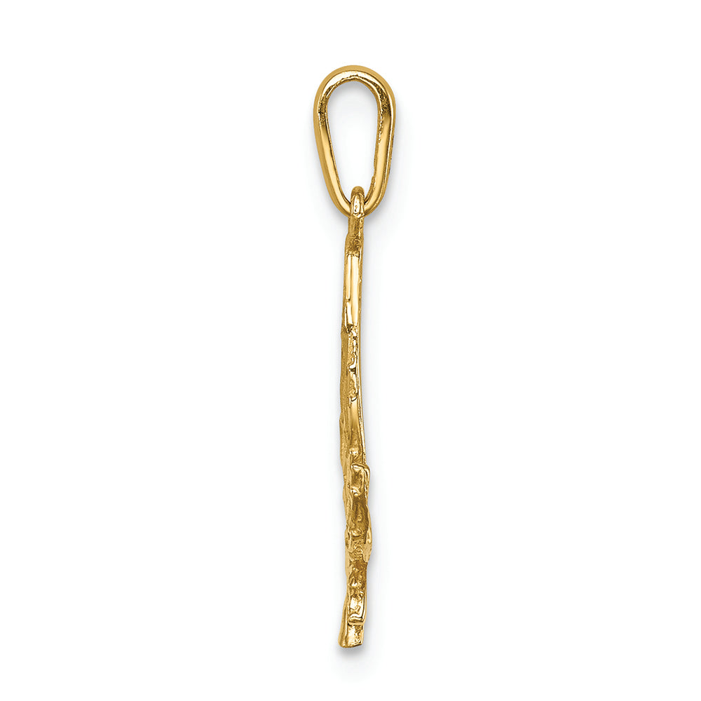 FJC Finejewelers 14k Yellow Gold Bright Cut Leaf Charm