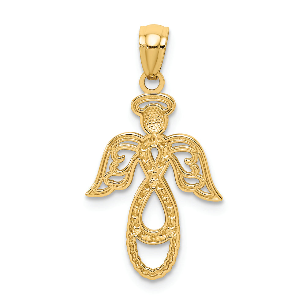 FJC Finejewelers 14k Yellow Gold White with Rhodium Infinity Angel Charm