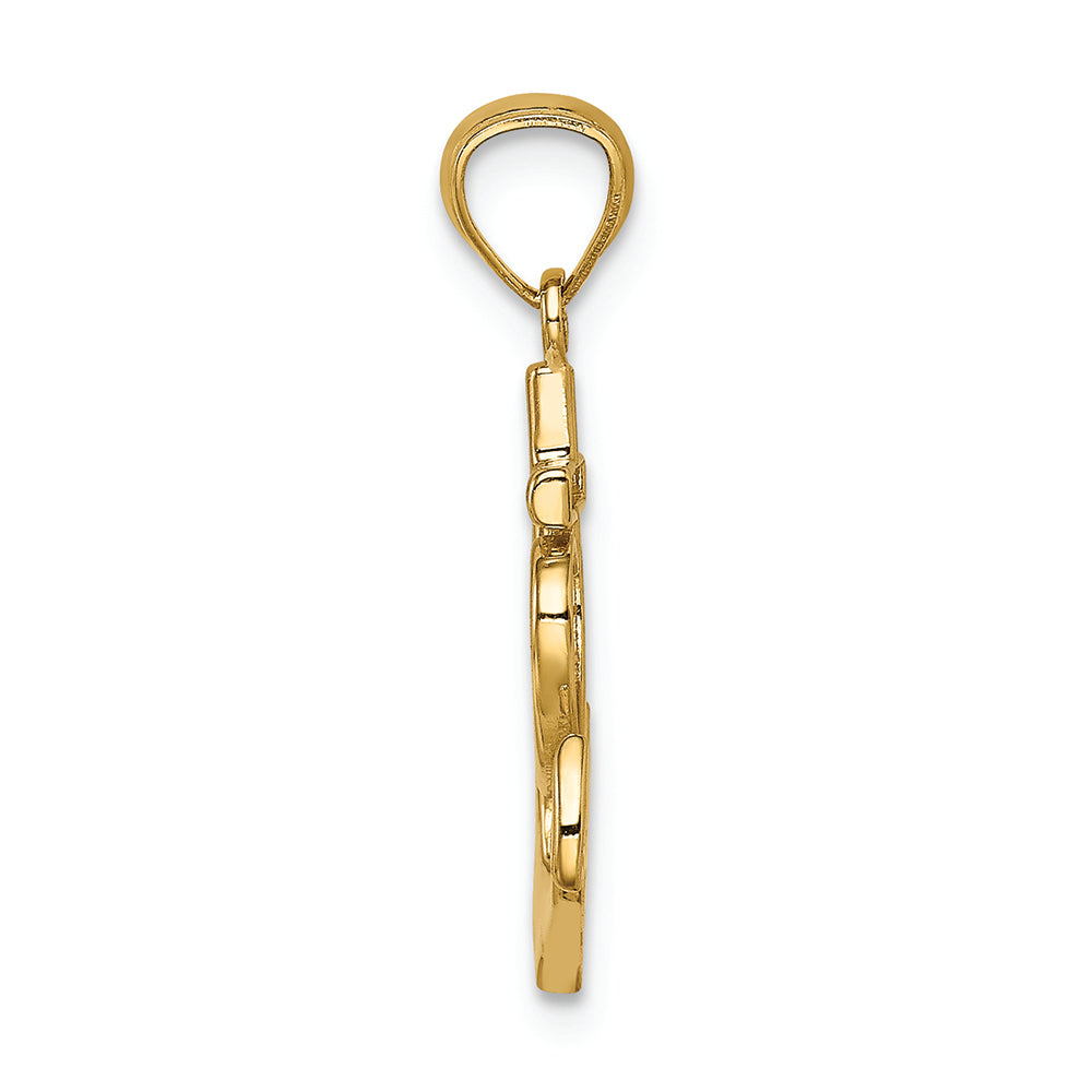 FJC Finejewelers 14k Yellow Gold Anchor with Heart Charm