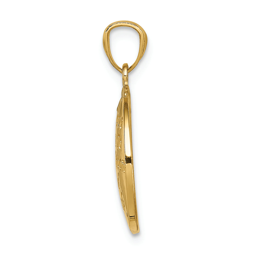 FJC Finejewelers 14k Yellow Gold with Rhodium Moon Star Charm