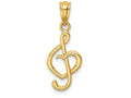FJC Finejewelers 14k Yellow Gold Music Note with Heart Charm