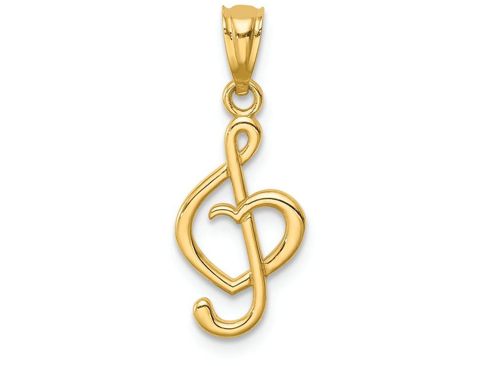 FJC Finejewelers 14k Yellow Gold Music Note with Heart Charm