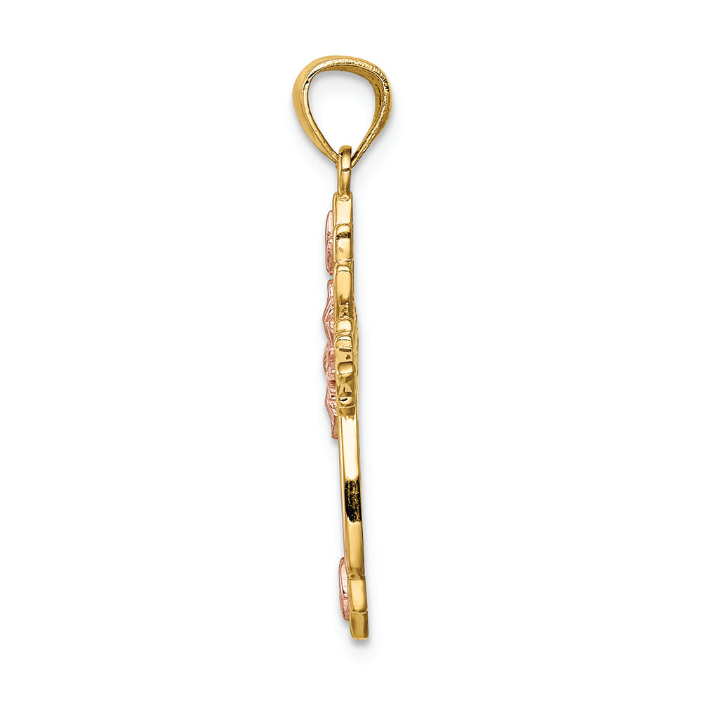 FJC Finejewelers 14k Two-tone Gold Cross Charm