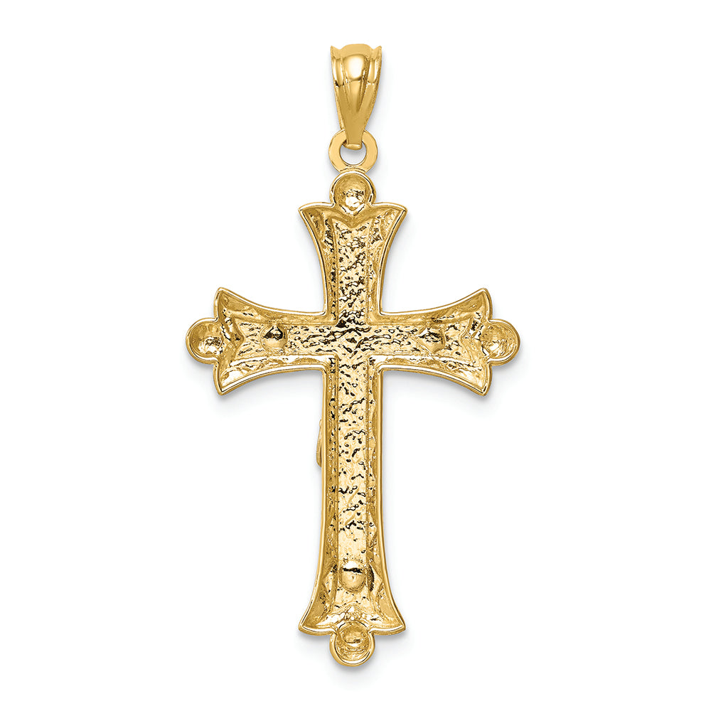 FJC Finejewelers 14k Two-tone Gold Florentine Crucifix Charm