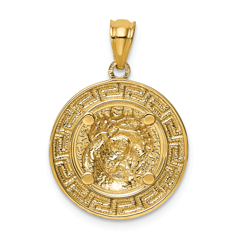 FJC Finejewelers 14k Yellow Gold White with Rhodium Jesus Medal Charm