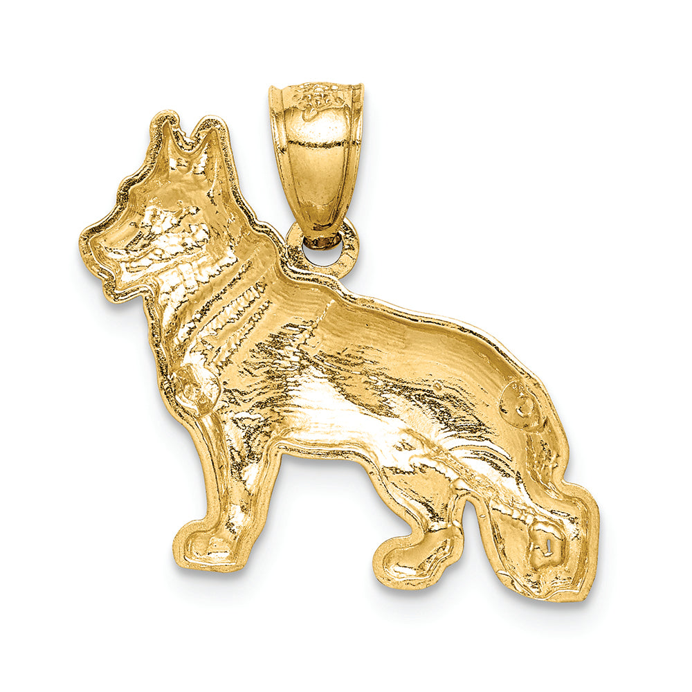 FJC Finejewelers 14k Yellow Gold Bright Cut German Shepard Charm